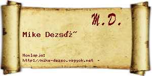 Mike Dezső névjegykártya